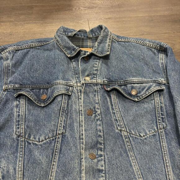 vintage Levi’s straus blanket lined denim jacket MIC - Picture 2 of 8